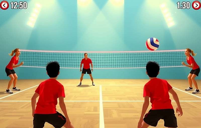 Curry Spike Volleyball multiplayer mode showing two players competing online